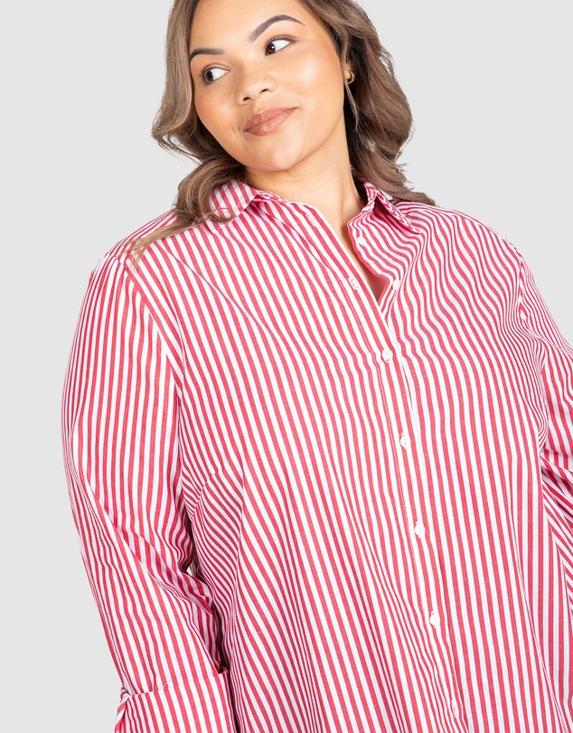Love Your Wardrobe - Ella Stripe Button-Up Shirt