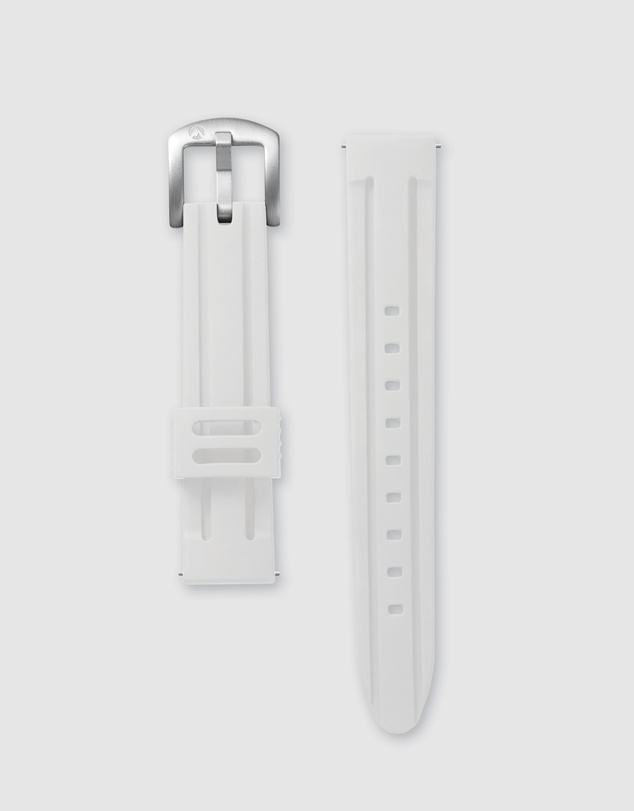Maxum - Liberty Band - White Silicone with Silver Tone Buckle