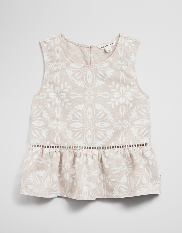Country Road - Teen Sleeveless Peplum Top