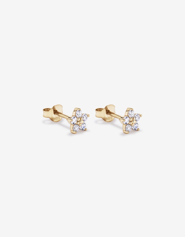 Michael Hill - Flower Stud Earrings in 18kt Vermeil with Cubic Zirconia