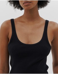 Bassike - slim scoop rib tank