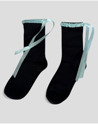 High Heel Jungle - Lara Satin Trim Cotton Socks - 2 Pairs