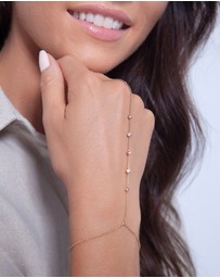Elli Jewelry - Bracelet Hand Chain Crystals 925 Sterling Silver Gold-plated