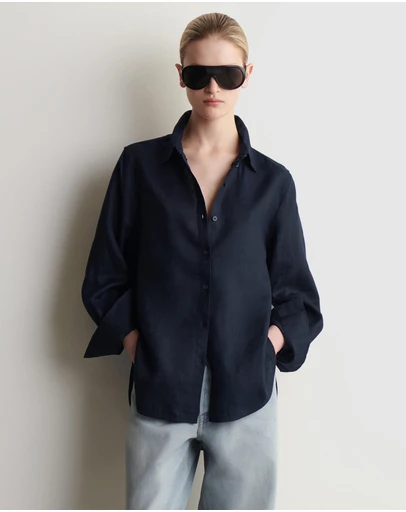 COS - Button-Down Collar Linen Shirt