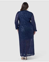Pink Dusk by Curve Project - All I Want Sequin Maxi Dress