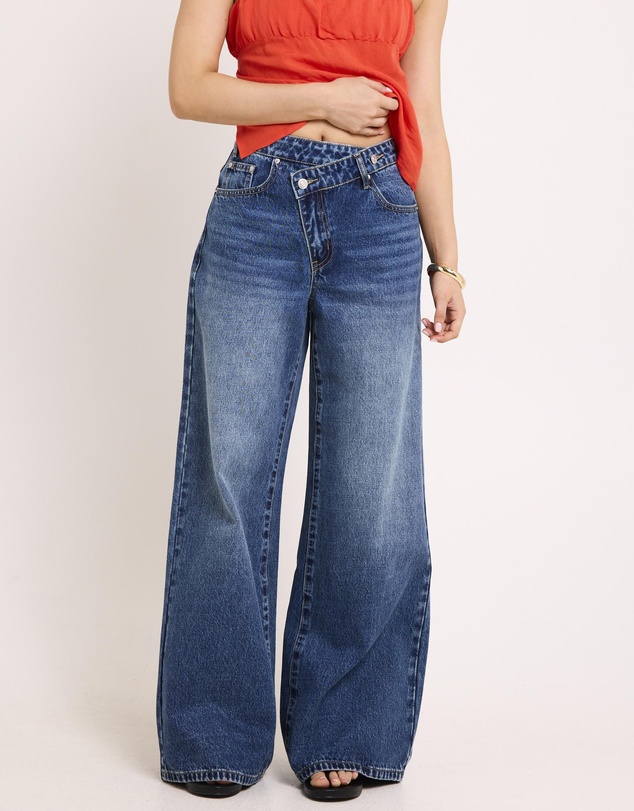 Subtitled - Meg Cross Over Straight Leg Denim Jeans