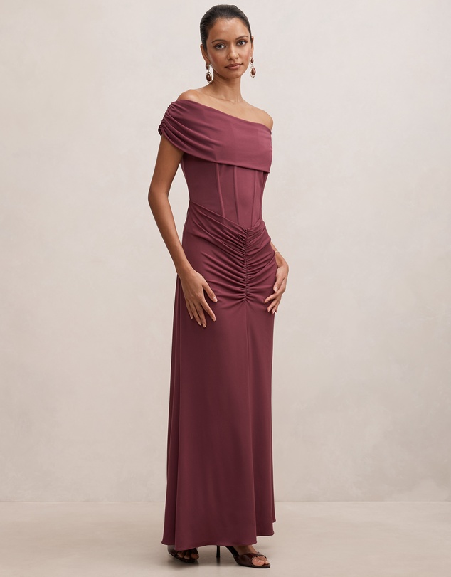 Forever New Petite - Ania Petite Ruched Bardot Maxi Dress