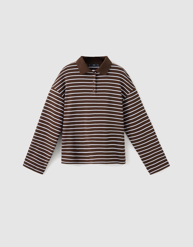 M.N.G - Contrasting Stripes Cotton Polo Shirt