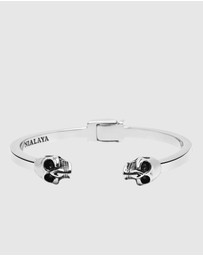 Nialaya Jewellery - Men's Silver Skull Bangle