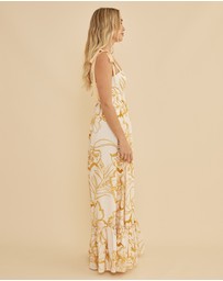 Amelius - Rosemallow Shoulder Tie Maxi Dress