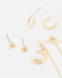 Lovisa - Gold Celestial Stacker Earrings 5-Pack