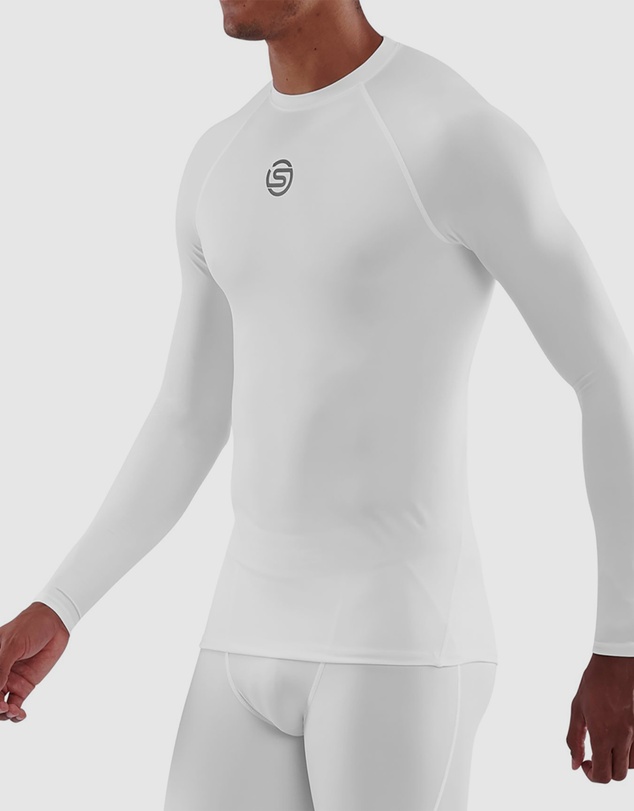 SKINS - SKINS Compression Men's Series-1 Running/Gym Long Sleeve Top White