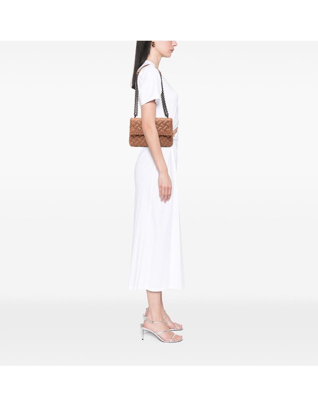Bottega Veneta - Pre-Loved Small Nappa Intrecciato Studded Olimpia Shoulder Bag