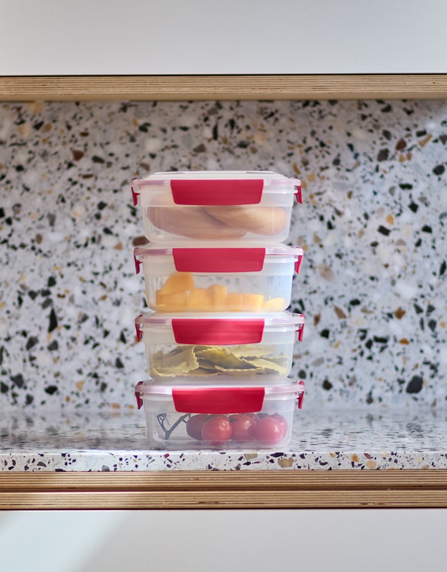 Joseph Joseph - Nest™ Lock 4-piece Rectangular Storage Container Set (Red)