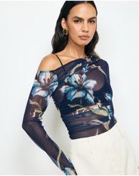 AERE - Chloe Off Shoulder Mesh Top
