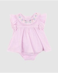 Bebe by Minihaha - Madelyn Embroidered Overlay Bodysuit - Babies