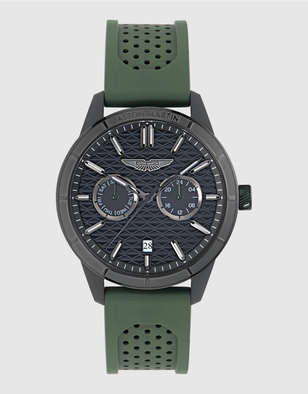 Aston Martin - HDL IP Black Bertelli Green Silicone Strap Watch