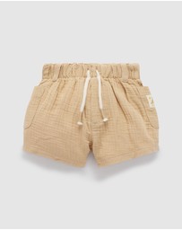 Purebaby - Crinkle Cotton Shorts -Kids-Babies