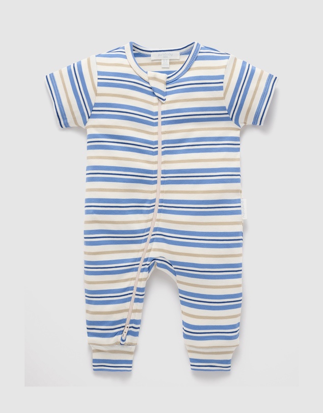 Purebaby - Rib S/Sleeve Growsuit-Babies