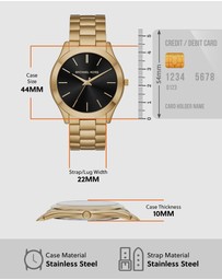 Michael Kors - Michael Kors Slim Runway Gold Watch MK8621