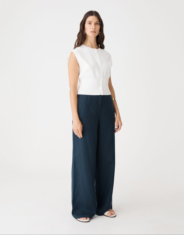 Forcast - Faye Sleeveless Button Up Knit