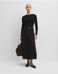 Country Road - Lightweight Denim Midi Skirt