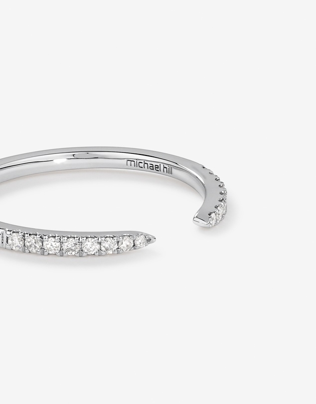 Michael Hill - 0.12 Carat TW Diamond Open Wedding Band in 14kt White Gold