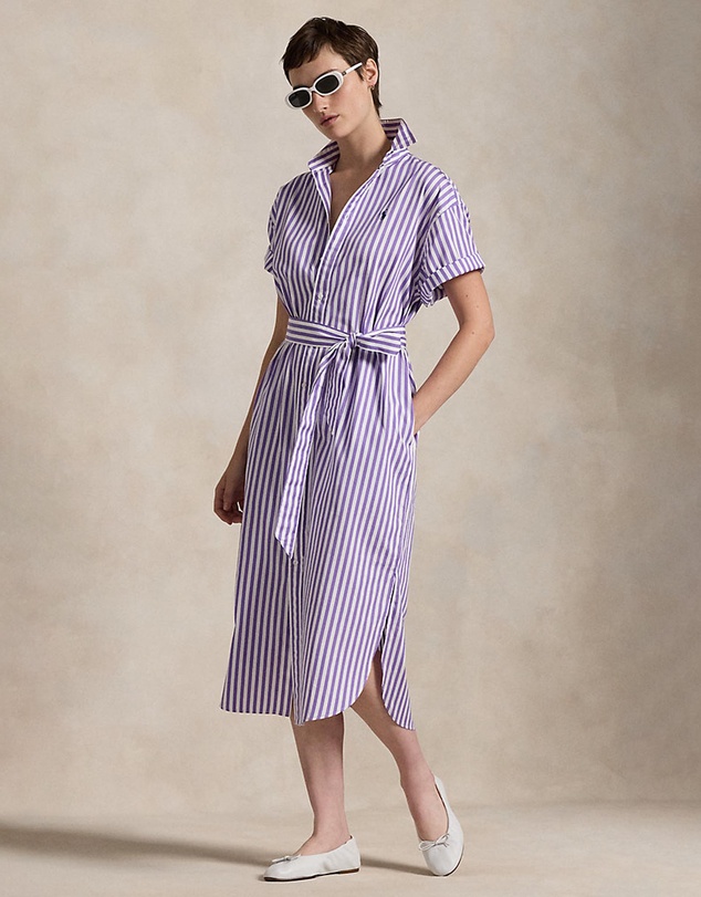 Belted Striped Cotton Shirtdress by Polo Ralph Lauren Online | THE ICONIC |  New Zealand
