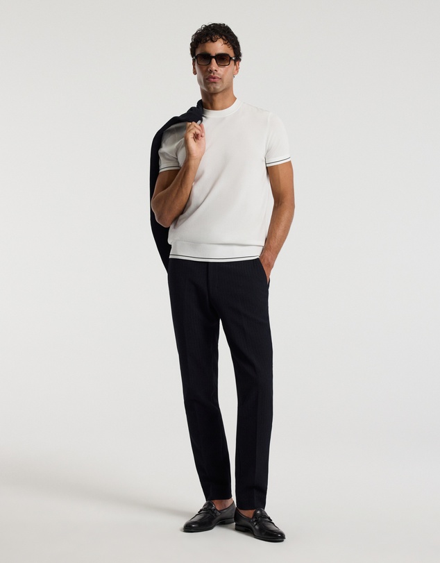 Calibre - Stripe Cuff Tech T-shirt Ivory
