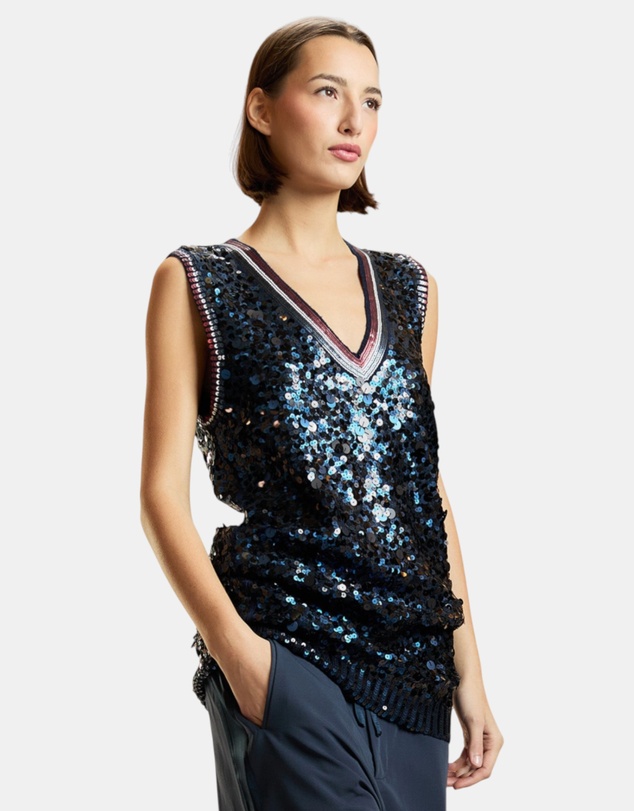 Cynthia Rowley - Sequin V-Neck Mini Knit Dress