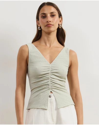 Atmos&Here - Alba Textured Ruched Top