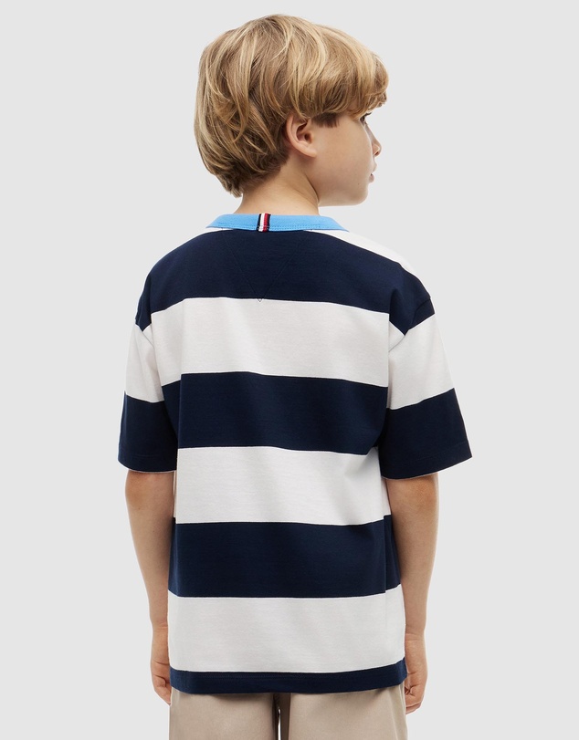 Tommy Hilfiger - Logo Embroidery Stripe Jersey T-Shirt - Teens