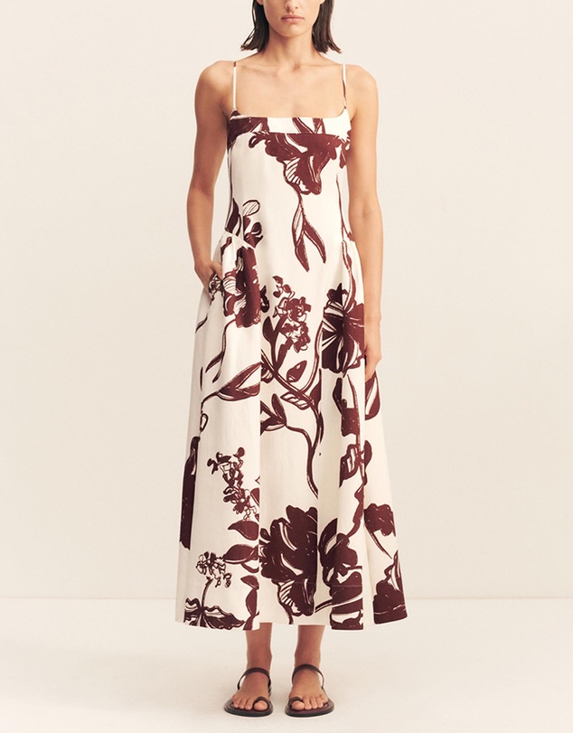 Shona Joy - Emmett Square Neck Panelled Midi Dress
