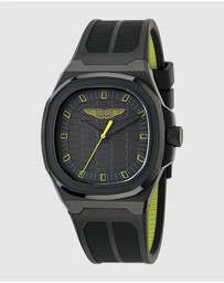 Aston Martin - GPQ Black Stainless Steel Black Silicone Watch