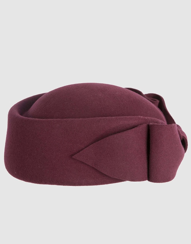 Max Alexander - Felt Wine Pillbox Hat