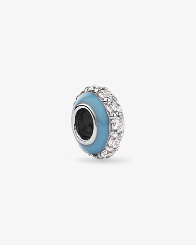 Michael Hill - Pendant Spacer with Blue Enamel and Cubic Zirconia in Silver