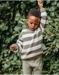Kynd Baby - Knit Stripe Jumper in Olive Stripe