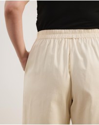Atmos&Here Curvy - Willow Piping Cotton Twill Pants