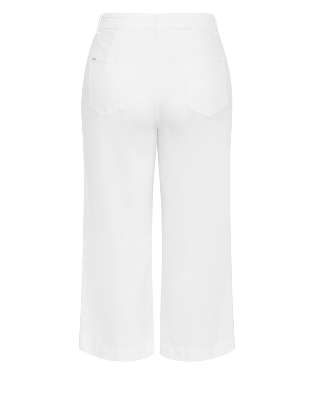 City Chic - Plus size Harley Fit Avery Wide Leg Crop Jean - ivory