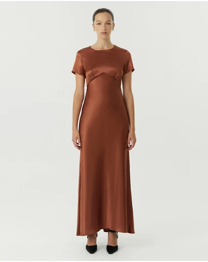 Third Form - Satin Bias Maxi Tee Dress