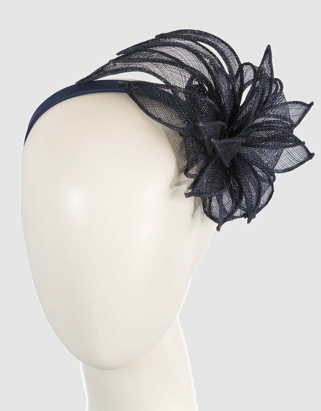 Max Alexander - Flower Navy Sinamay Fascinator Headband