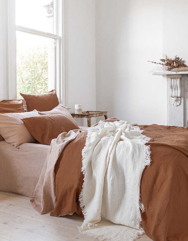 The Cover Collective - French Linen Throw - Ivory