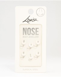 Lovisa - Surgical Steel Corkscrew And Ball Nose 6-Pack