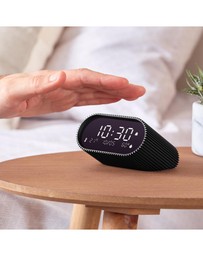 Lexon - Lexon Ray Clock Lcd Alarm Clock With Temperature / Humidity Display - Black