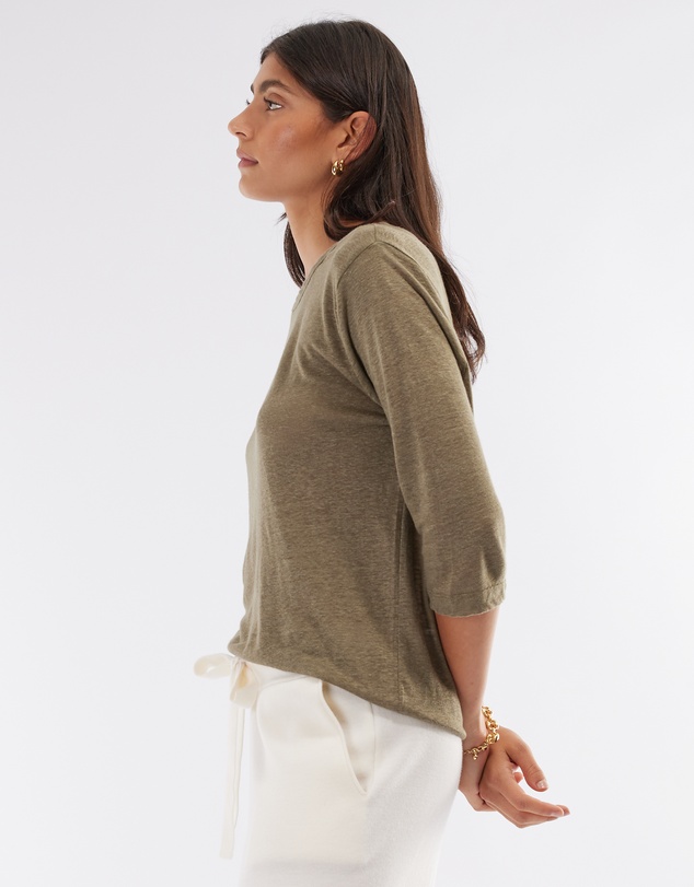 Amelius - Bronte Linen Three Quarter Jersey Top