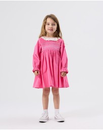 Goldie + Ace - Daphne Long Sleeve Corduroy Smocked Dress - ICONIC EXCLUSIVE - Babies-Kids