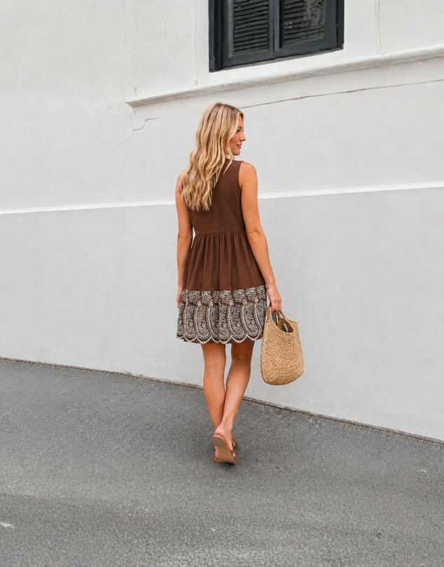 Esther & Co - Iona Dress - Choc Print