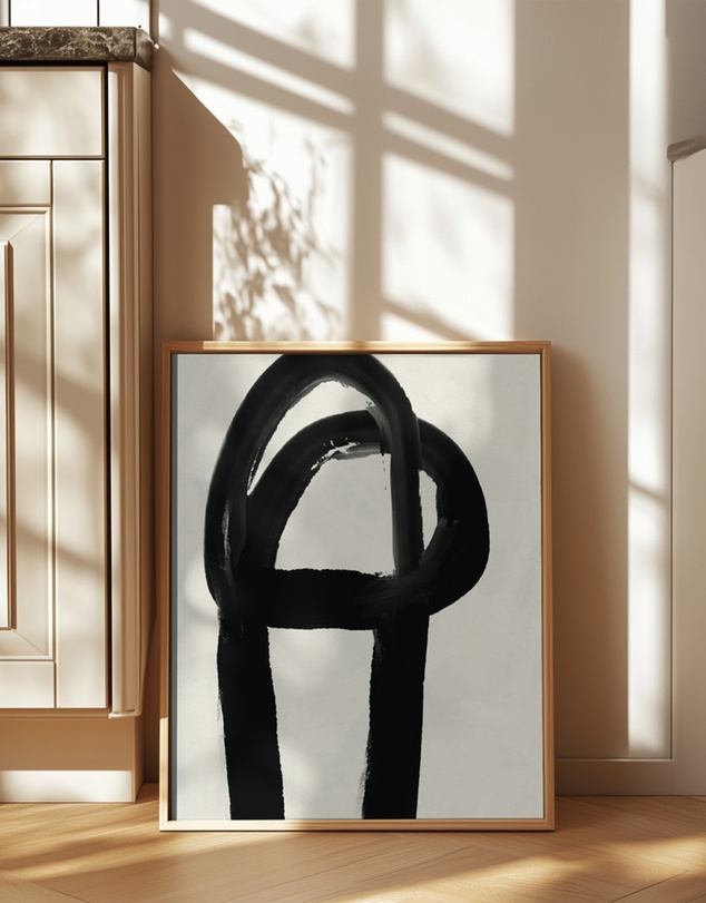 Olive et Oriel - Black Strokes No 2 by Treechild Art Print
