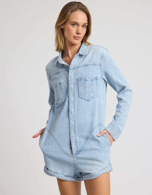 ONE TEASPOON - Prophecy Denim Jumpsuit - Blue Latte
