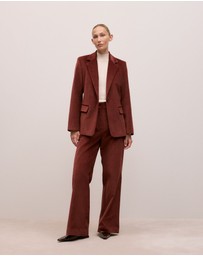 Trenery - Italian Cord Blazer in Red Mahogany
